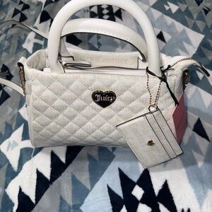 Juicy Couture White Quilted Satchel